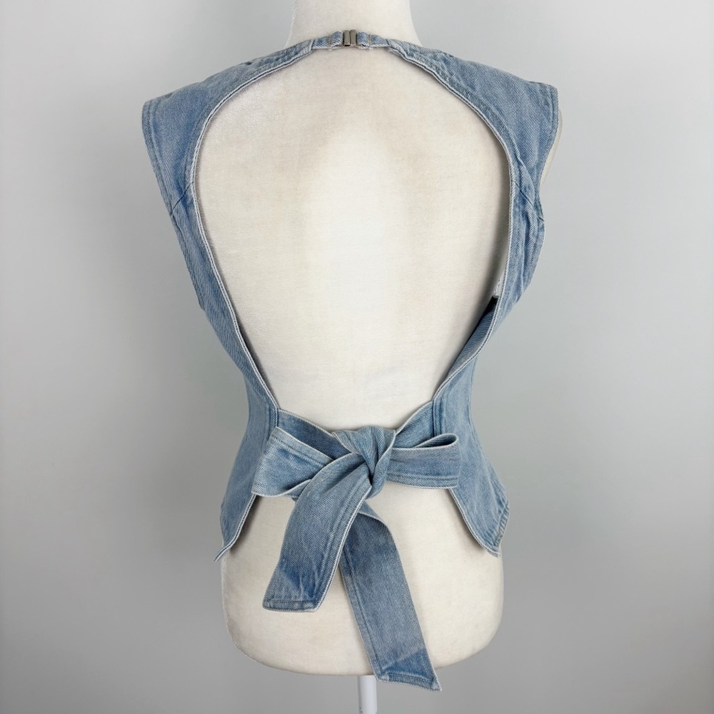 LIONESS Countryside Top in Classic Denim Size L - Picture 7 of 14